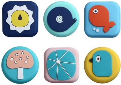 HEXONIQ Door Stopper Wall Protectors, Silicone Crash Pad Door Handle Protectors, Anti Collision Door Bumper for Door Handle Furniture Protecting Wall, Cabinets, Doorknobs (Random Pattern, Pack of 6) Wall Mounted Door Stopper