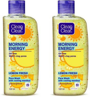 Clean and Clear orning Energy Lemon Fresh  Pack of 2*100 ML Face Wash