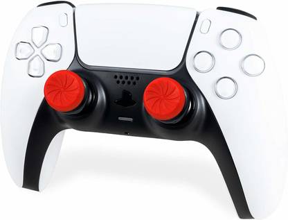 PSS Controller Analog FPS Extenders for Playstation 4 (PS4) and PlayStation 5 (PS5) | Performance Thumbsticks | 2 High-Rise Concave | Red  Gamepad