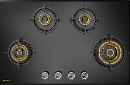 Hafele byHafele Magna Plus 480, Built-In Gas Hob, 4 Burner, Electronic Igntion, FFSD Glass Automatic Hob