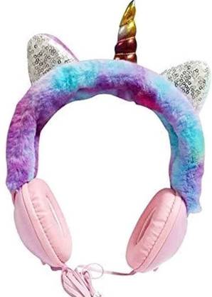 Dilurban Soft Unicorn Collection Fur Powerful Wired Headphone Wired