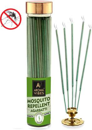 Aroma vibes Mosquito Incense Stick Lemon Grass Fragrance ( 100 Sticks ) Mosquito Agarbatti | Natural Mosquito Incense Bamboo Stick | Super Effective & Aromatic Agarbatti | Incense stick | Dhoop | Incense Cone | Machhar Maar Agarbatti| Extra Long Lasting & Powerful LEMON GRASS