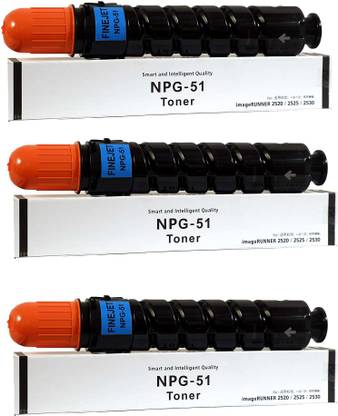 FINEJET NPG 51 Toner Cartridge Compatible with Canon imageRUNNER 2520 / 2520I / 2525 / 2525I / 2530 / 2530I(pack of 3) Black Ink Toner