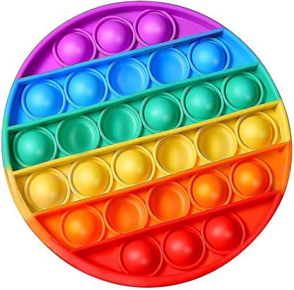 NT ENTERPRISE Poppit Fidget Toy, Rainbow Pop It, Push Pop Bubble Fidget Toy-Round (Multicolor)