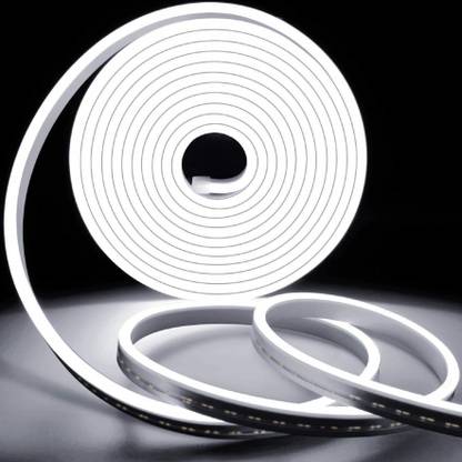 Online Generation LED Neon Light Rope, Waterproof Outdoor Flexible Light with Connector, 120LED/M Silicone Light for Diwali, Christmas, Indoor Outdoor Decoration (White) (5 Meter) Chain Silicone Light Hanging Chain Rod