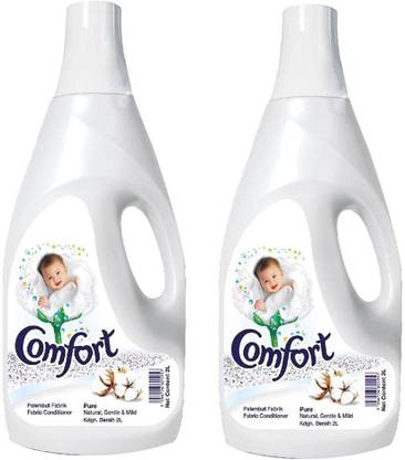 Comfort Fabric Conditioner | Pure Natural, Gentle & Mild Kandungan | 2 L Pack of 2 (Imported) Fresh Liquid Detergent