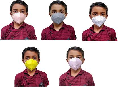 KIARVI GALLERY n95 mask for Kids Reusable Washable Face Mask Breathable, Anti-Pollution & Anti Virus Breathable Face Mask with Premium Quality masks Especially for Kids With 5 Layers Protection Respirator With Melt Blown Fabric Face Mask For Boy and Kids(Multi Color )) N95-5 Kids Mask Multi-1
