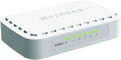 NETGEAR GS605 5-Port Gigabit Ethernet Switch (GS605-400PES) 5 Ports 1000 Mbps Network Switch