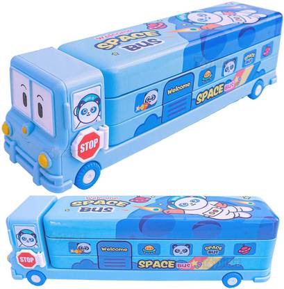 HornFlow Pencil Box Pencil Box Art Metal Pencil Box (Set of 1, Multicolor, Blue) NA Art Metal Pencil Box