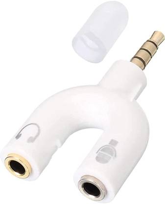 SANNO WORLD White 3.5mm Audio Jack to Headphone Microphone Splitter Converter Adaptor (Specially Design for Mobile Tablet and Laptop Phone Converter
