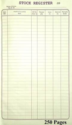 True-Ally Stock Book Register/Inventory Accounting/Ledger Green Color - 400 Pages Stock Book Register/Inventory Accounting/Ledger Green Color - 250 Pages 7-Part Stock Book Register
