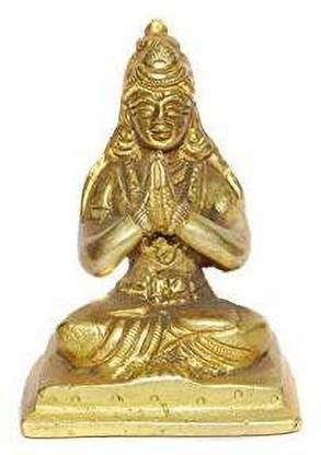 Idolsplace Brass Made Devi Parvati Brass Idol in Sitting Position 500gms Decorative Showpiece  -  13 cm