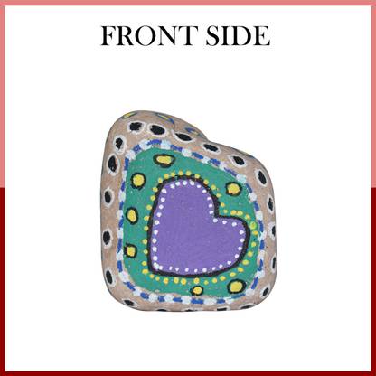 DEEPSHIKHA STONE ART Garden or Living Space Heart Painted Decorative Stone, Cobble, Cobblestone, Rock, Jackstone, Pebblestone, Slingstone and Sand with Water Resistant Painted Square Quartz Pebbles