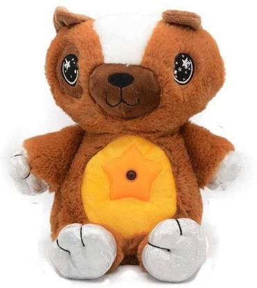 HornFlow Star Belly Dream Lites, Stuffed Animal Night Light, Shimmering Brown Unicorn  - 25 cm