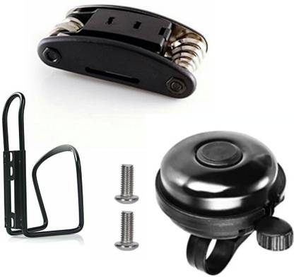 FASTPED Bicycle Repair ToolKit, Cycling Handlebar Bell and Cycle Water Bottle Cage(Combo) Bicycle Bottle Holder