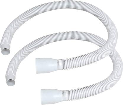 RAMONI PVC Pipe Length 1.2 Bathroom/Kitchen Sink Flexible PVC Waste Pipe Drain Hose/Outlet Tube Connector Basin Down comer, White (Pack of 2) Hose Pipe 0__ Hose Pipe