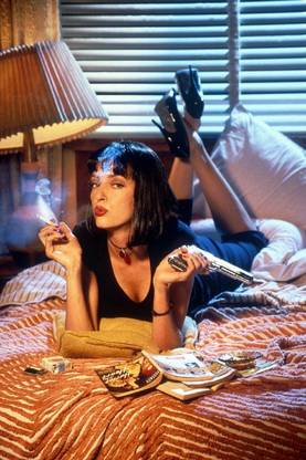 Smoky Design mia wallace uma thurman pulp fiction vintage poster hd Wallpaper Poster