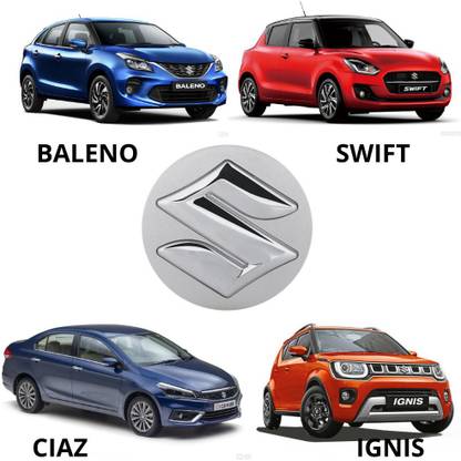 one ton Maruti Suzuki Alloy Wheel All Chrome Centre Cap 4 Pieces 1 Set Wheel Cover For Maruti SX4, Swift Dzire, Swift, Baleno, Ignis 1.3 Zeta, Ciaz