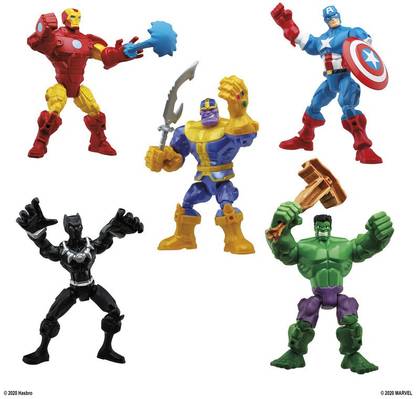 MARVEL Super Hero Mashers Deluxe Battle Mash Pack, 40 Buildable Pieces And 5 Accessories For Kids To Create 5 Figures, Ages 4 And Up