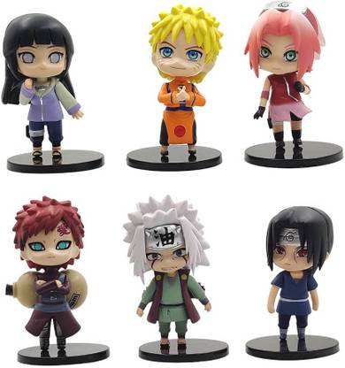 kawaii kart Naruto Action Figure Chibi Figures - Set Of 6 - Set B (Size - 12 cm)