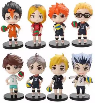 kawaii kart Haikyuu Haikyuu Action Figure Chibi Figures - Set Of 8 (Size - 10 cm)