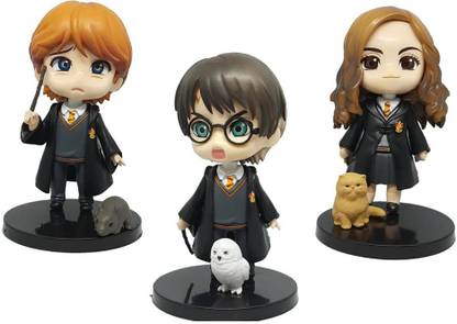 kawaii kart Harry Wizard Potter Chibi Figures - Pet Set - Set Of 3 (Size - 10 cm)