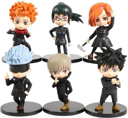 kawaii kart Jujutsu Kaisen Action Figures - Set Of 6 (Size - 10 cm)