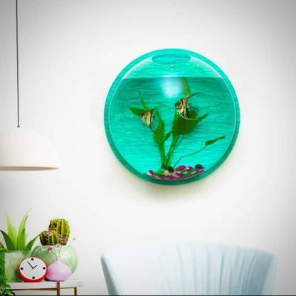 Visata Trenz Wall Mounted Hanging Aquarium Non-Breakable Round Ends Aquarium Tank