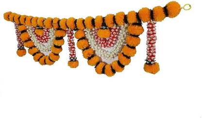 SHREYA-FASHION Yellow Marigold-Mogra Artificial Hanging Flower Toran Bandhanwar Yellow Marigold Artificial Flower