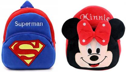 packsack skb_Kids School Bag Soft Plush superman red minnie backpack School Bag