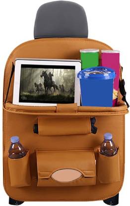 Tarkan Car Back Seat Storage Organizer, Hanger with Tablet & Mobile Holder, Foldable Tray Table Car Storage Bag