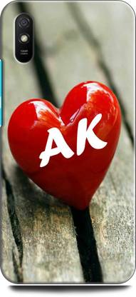 INDICRAFT Back Cover for REDMI 9A Sport A K, A LOVES K, NAME, LETTER, ALPHABET, AK LOVE, HART, BLUE