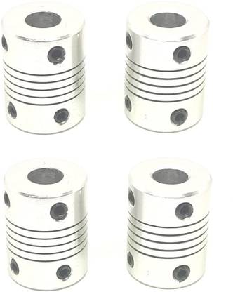 INVENTO 4Pcs 6x6mm Motor Jaw Shaft Coupler Aluminum 6mm to 6mm Flexible Coupling for DC Motor 6mm Shaft DIY Automotive Electronic Hobby Kit