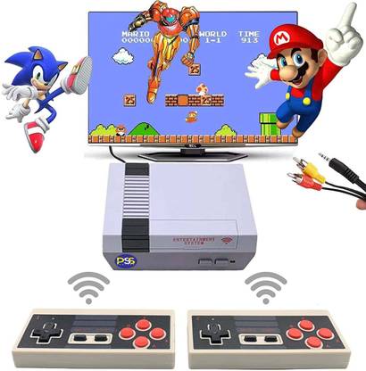 PSS Retro Game Console NES Classic Edition System Plug and Play TV Games with 2 Wireless Controller, NES Game Console Built in 620 Classic Video Games Emulator for Kids and Adults AV Output 30 GB with 620