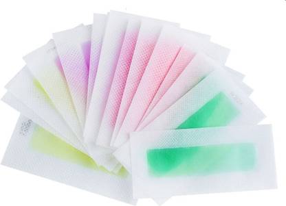 Shihen Facial Wax Strips Hair Removal Waxing Strips for Eyebrow Upper Lip Cheek Chin Middle Brow Mustache- Cold Wax Paper Nonwoven Epilator 10 Pecs Multicolor Strips