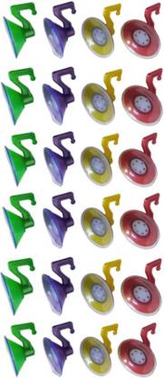 S Mark Smark Matt Pack of 24 Pcs White Glass Hooks Vacuum Wall Sucker Hooks for Glass Mirror Window Tile Wall Bathroom Kitchen(Multicolor) 24 pcz Hook 24