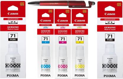 ITGlobal Present`S GI-71 Bk Twin/ 71 C/Y/M Black + Tri Color Combo Pack Ink Bottle