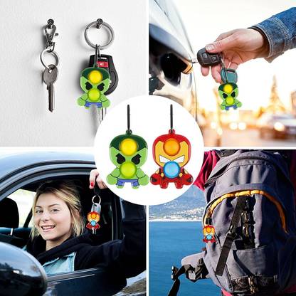Hiputi 2022 New 4 Packs Simple Bubble Popper Dimple Sensory Fidget Toys, Keychain Mini Bundle Cheap Digits Toy Suit Dinple Easy to Carry Stress and Anxiety Relief Handheld Siple Toys ( pak of 4)