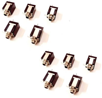 ERHIndia (Pack of 10) 6.35mm MONO Jack Female Socket Panel Chassis Mount Audio Connector 6.5mm Mic Female Jack Socket Connector Panel Chassis Mount mic connector
