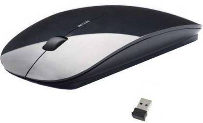 M M COOL USB Optical Wireless Mouse 2.4G Receiver Super Slim Mouse Cordless Computer PC Laptop Desktop Wireless Optical Gaming Mouse (2.4GHz Wireless, Black) Wireless Ambidextrous Optical Mouse