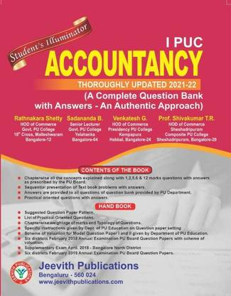 1st PUC - ACCOUNTANCY [Student's Illuminator: A Complete Question Bank With Answers- An Authentic Approach]