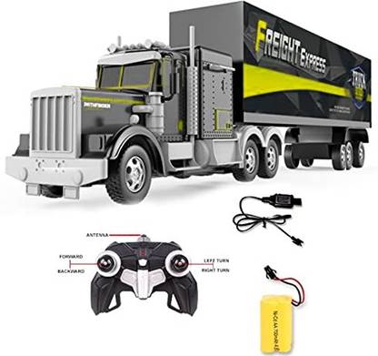 Radha Kripa Remote Controlled Container Transport Logistic Freight Truck - 10 Wheels Over Sized 70 cm Length Remote Truck Toy - Full Function 2.5Ghz 5 Channel Heavy Truck RC Truck