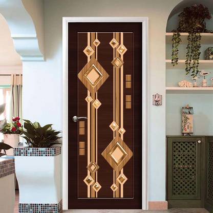 Creative Print Solution 76.2 cm wooden with gold sticky pattern Self Adhesive Sticker