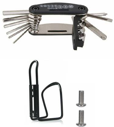 RESHNE Bicycle Repair Toolkit with Aluminium Alloy Bicycle Water Bottle Holder Cycling Accessories