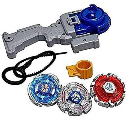chakrika D System Metal Galaxy Twin Twister Spinning Toy with Handle Launcher and 4 Blades | Spin Launch Spinning top| Toy for Kids |