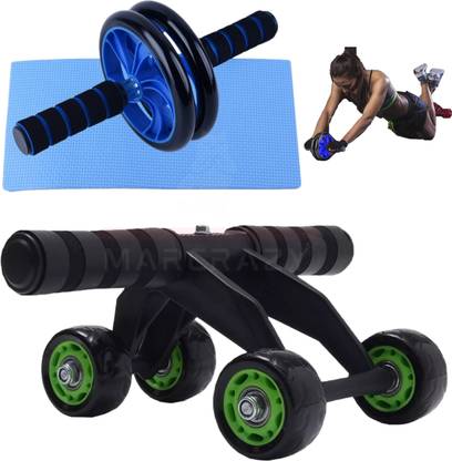 MARCRAZY 4-Wheel Abdominal Roller Wheel With Double Wheel ABS Roller Health Abdomen Round Ab Exerciser
