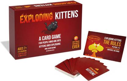 Bestie Toys Exploding Kittens Board Game About Kitten and Explosions and Sometimes Goats for adults, party game, family Party & Fun Board Game