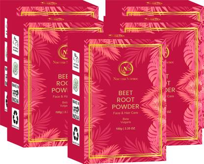 Nuerma Science Beetroot Powder For Soft Clean Bright Skin (Pack of 5, 100 GM Each)