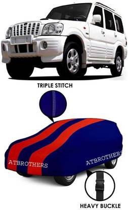 ATBROTHERS Car Cover For Mahindra Scorpio S3 Diesel, Scorpio S4 7 Seater, Scorpio 1.99 S6 Plus, Scorpio S8 8 Seater, Scorpio 1.99 S10 (Without Mirror Pockets)
