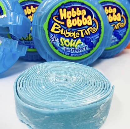 Hubba Bubba Bubble Tape Sour Blue Raspberry Bubble Gum Imported Raspberry Chewing Gum